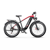 Duotts F26 Lite fat-tyre e-bike seen from the side in red