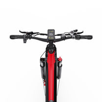Duotts F26 Lite fat-tyre e-bike seen from the front in red