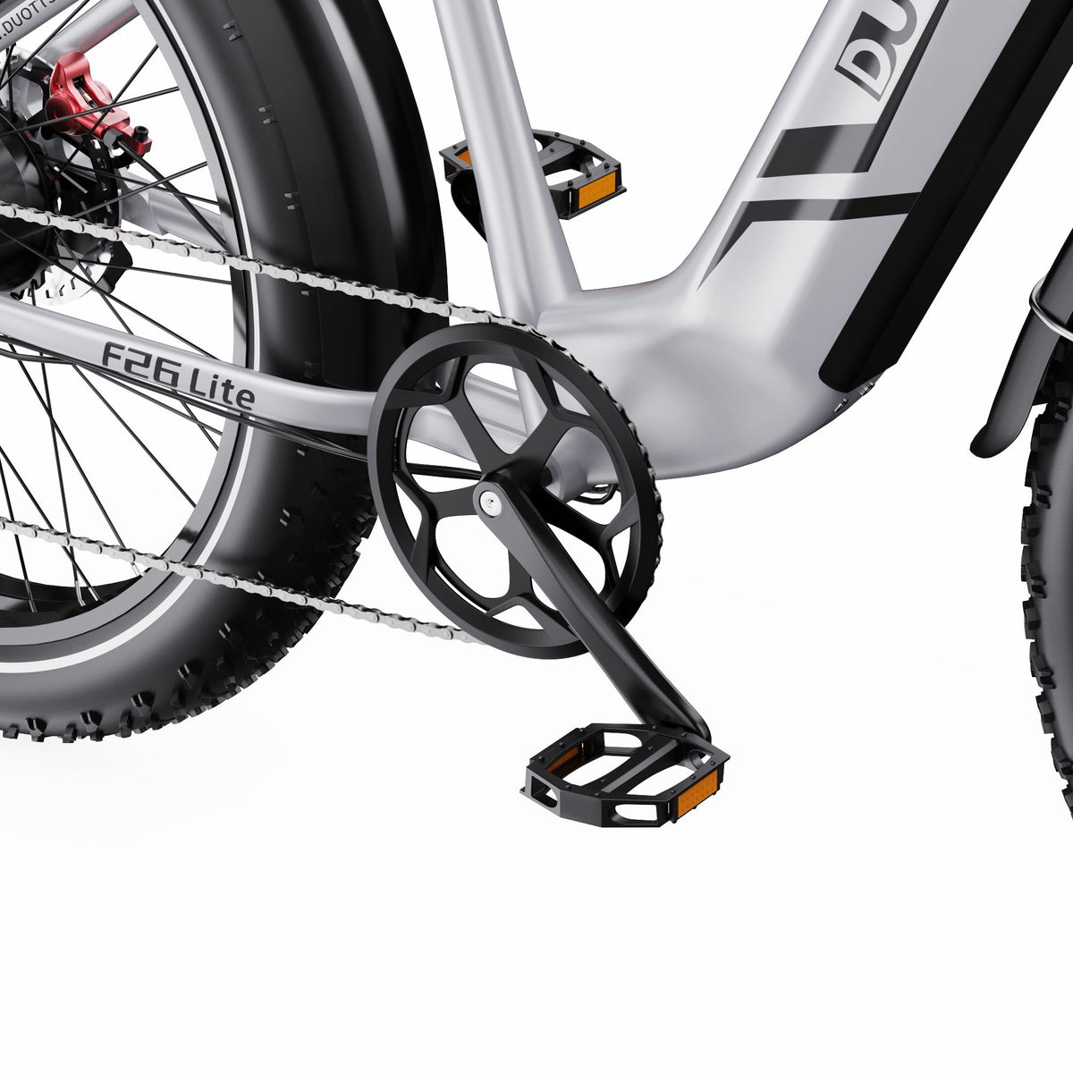 Duotts F26 Lite cranks and pedals