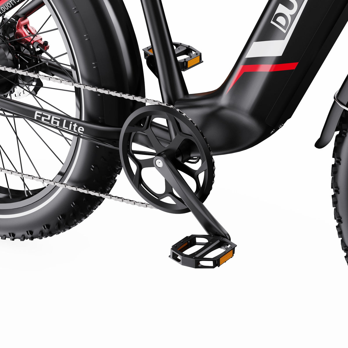 Duotts F26 Lite cranks and pedals
