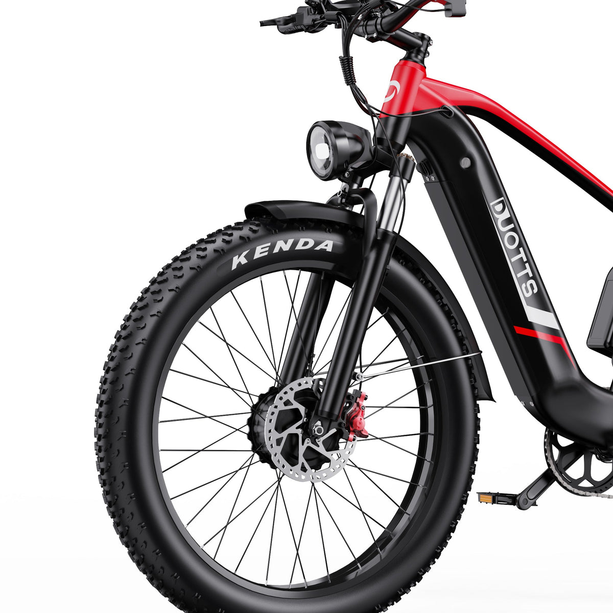 Duotts F26 front wheel and fork in red