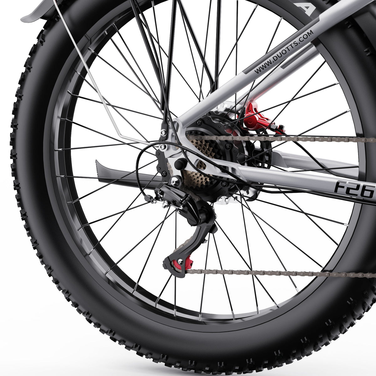 Duotts F26 rear wheel in close-up