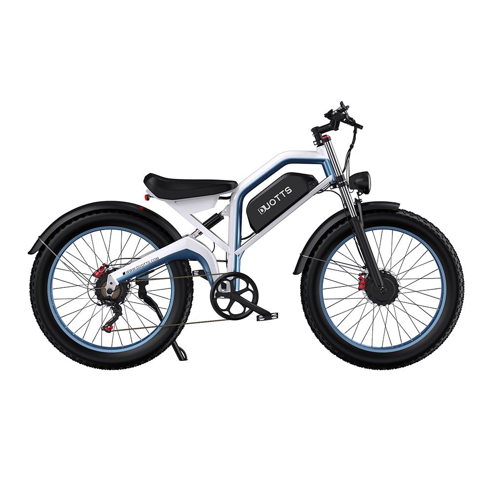 Duotts N26 fat-tyre e-bike seen from the other side in grey