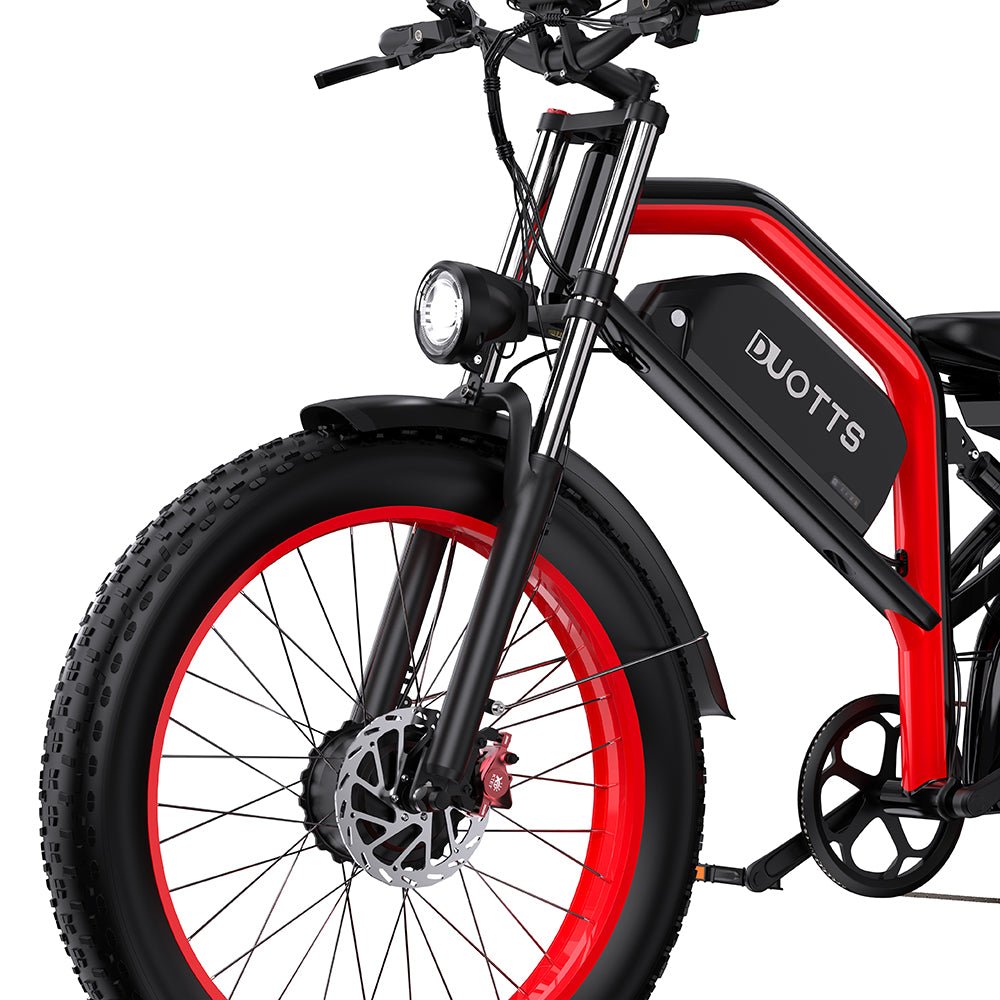 Duotts N26 front wheel and fork in red