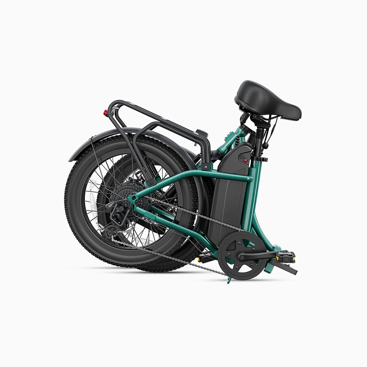 DYU C9 folding e-bike folded in green