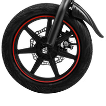 DYU D3S front wheel and fork in close-up