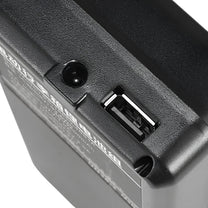 USB port of the AeroDrive Edition electric ride-on suitcase