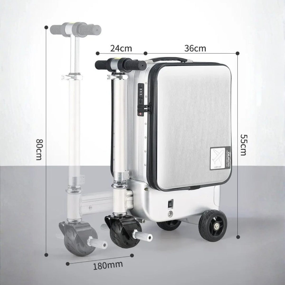 AeroDrive Edition electric ride-on suitcase dimensions