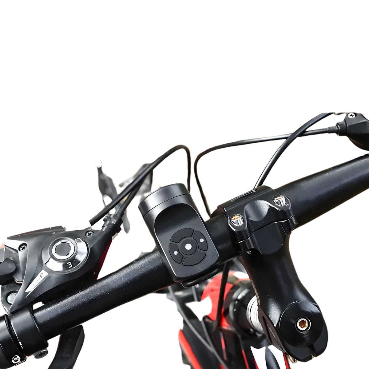 Electric horn 120 dB on the bicycle, angled view