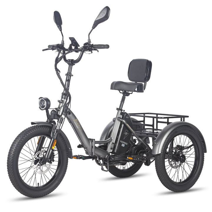Fafrees F20 Mate electric tricycle, front three-quarter view in grey