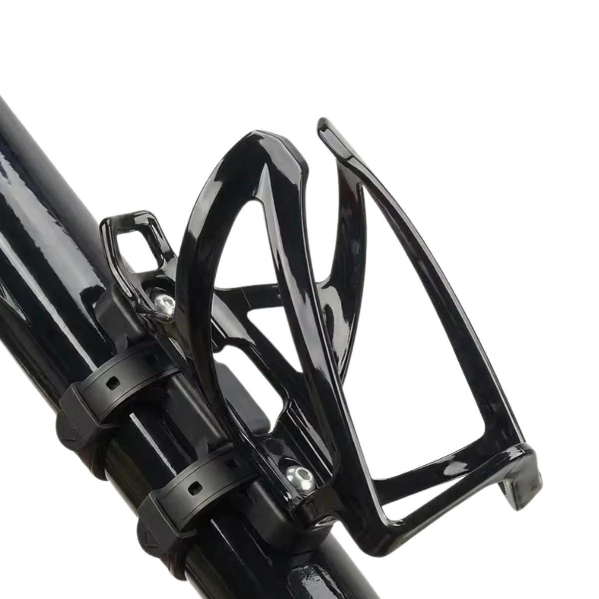 Bottle holder for e-bike frames Premium in black fitted on a bicycle