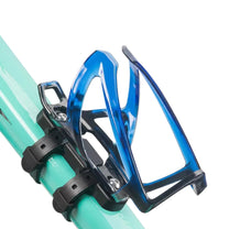 Bottle holder for e-bike frames Premium in blue fitted on a bicycle