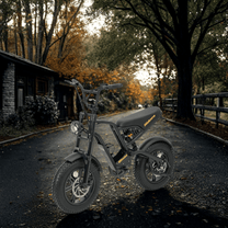 Person riding the Hidoes B6 Mini fat-tyre e-bike in the city