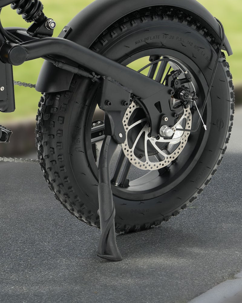 Detail of the Hidoes B6 Mini fat-tyre e-bike