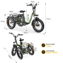 Dimension drawing of the Hidoes ET1 electric tricycle