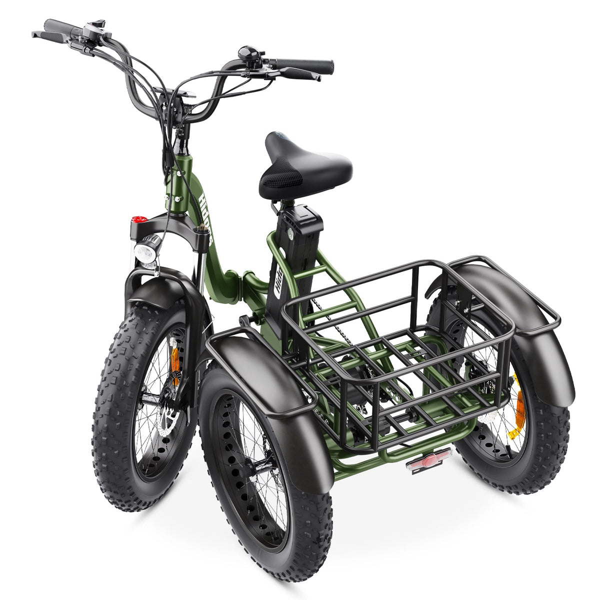 Hidoes ET1 electric tricycle, front three-quarter view