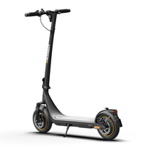 HIKERBOY CURTIS DUAL PRO electric scooter, front three-quarter view from the opposite side in grey