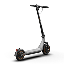 HIKERBOY CURTIS DUAL PRO electric scooter, rear three-quarter view from the opposite side in grey