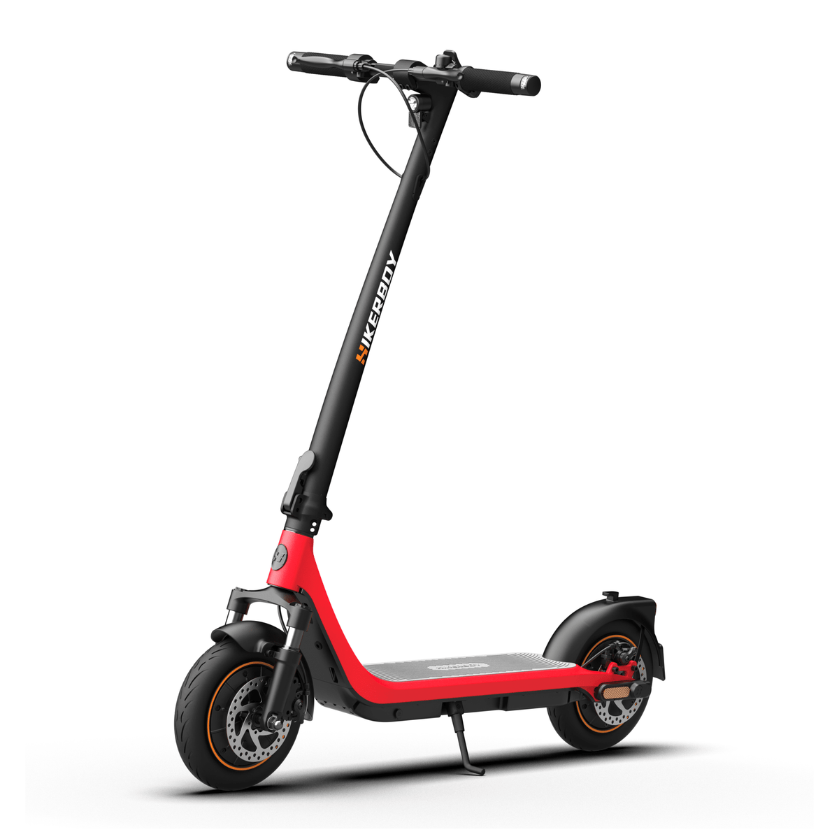 HIKERBOY CURTIS DUAL PRO electric scooter, front three-quarter view in red