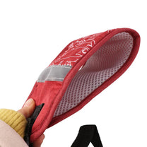 Adjustable safety harness with reflective material held in the hand