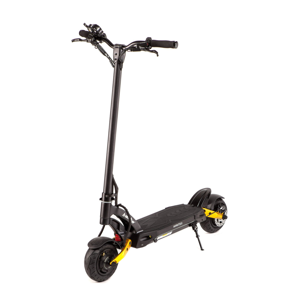 KAABO MANTIS 10 Plus electric scooter, front three-quarter view in yellow