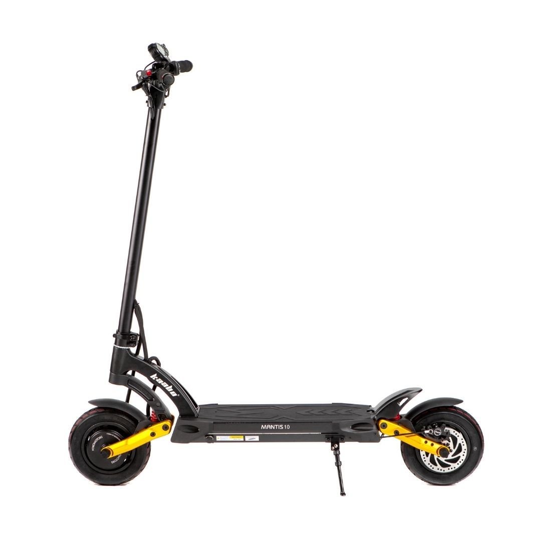 KAABO MANTIS 10 Plus electric scooter seen from the side in yellow