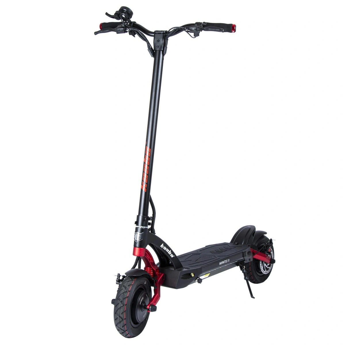 KAABO MANTIS 10 Plus electric scooter, front three-quarter view in red