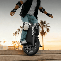 Person riding the KingSong F22 Pro electric unicycle