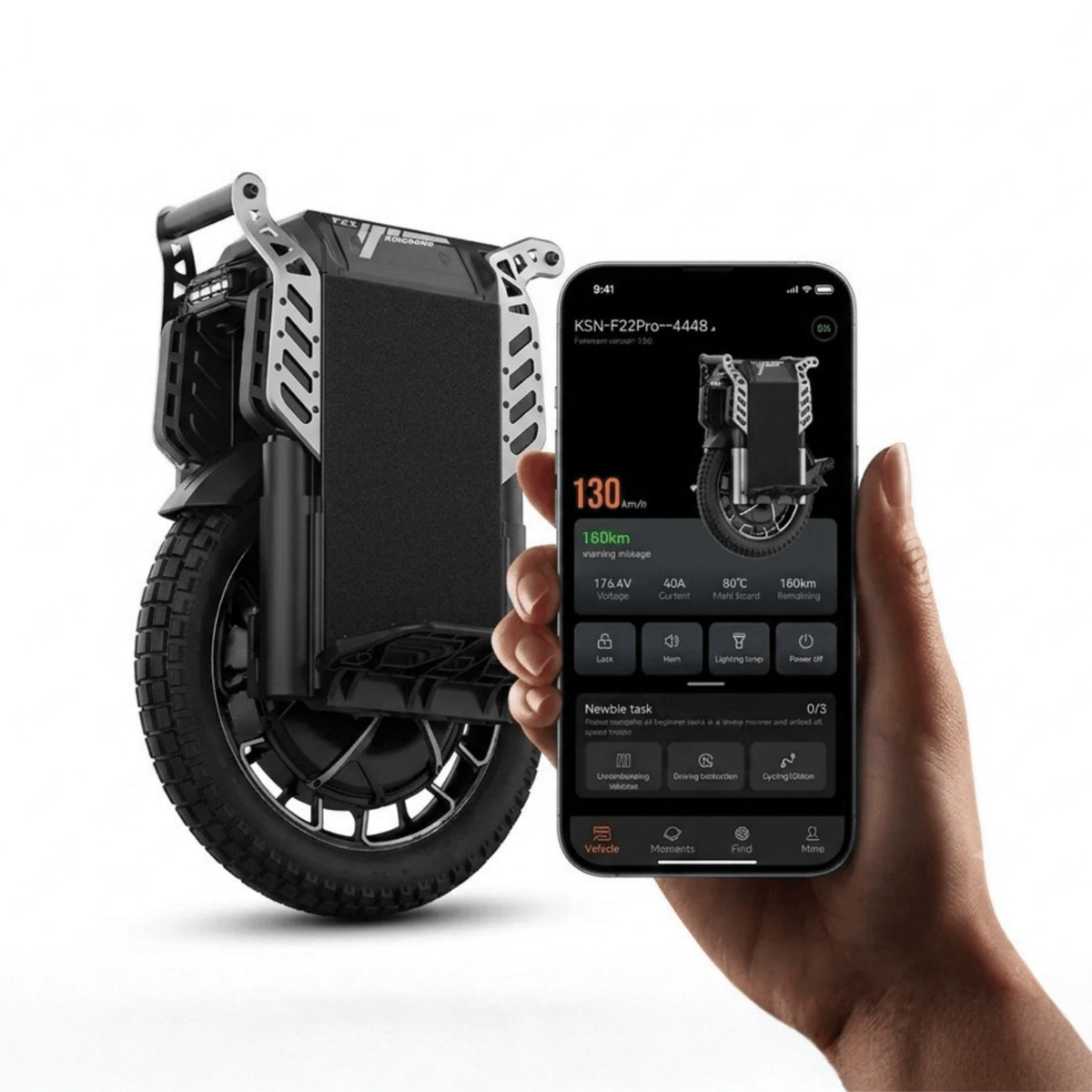 Smartphone app for the KingSong F22 Pro electric unicycle