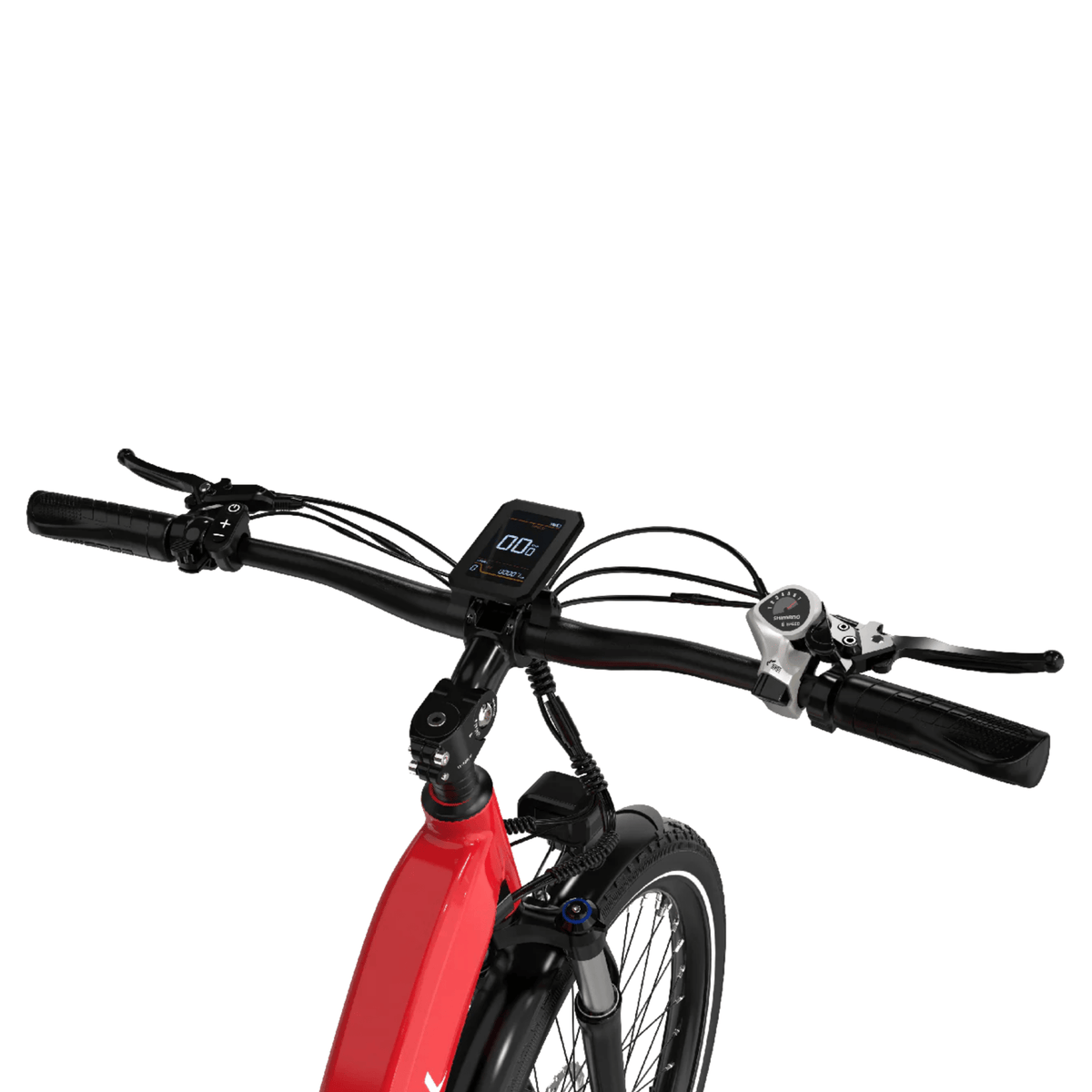 KOOLUX X2 handlebar with display and controls in red