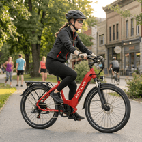Man riding the KOOLUX X2 e-bike in a park