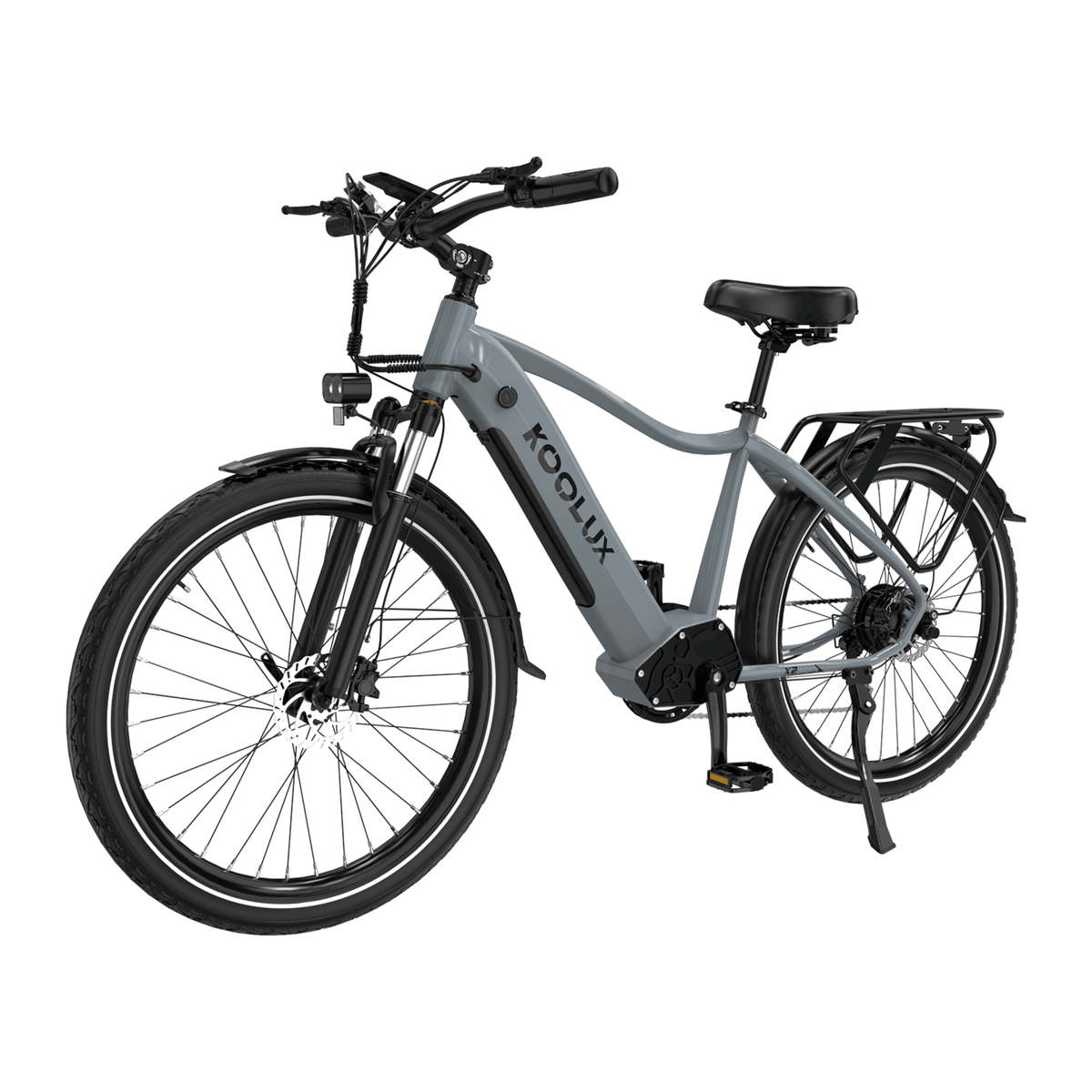 KOOLUX X3 e-bike, front three-quarter view in grey