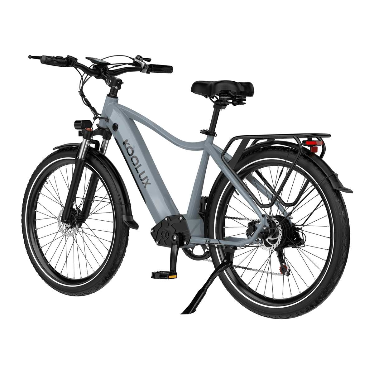 KOOLUX X3 e-bike, front three-quarter view in grey