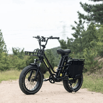 KOOLUX X8 fat-tyre e-bike, front three-quarter view on a footpath
