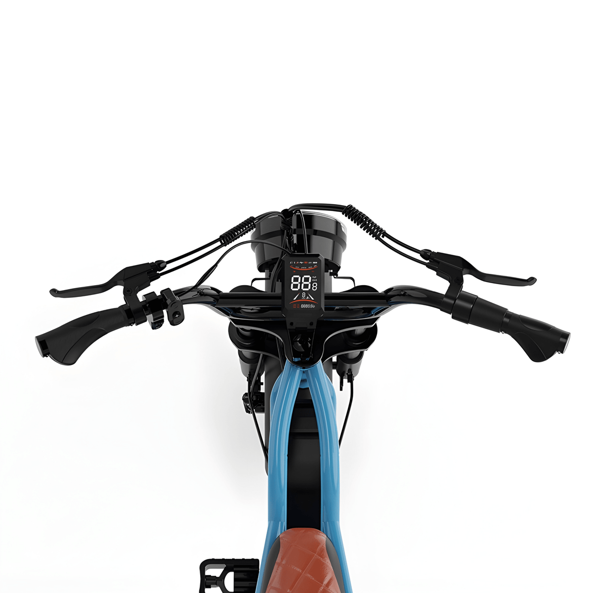 KOOLUX X9 Mini handlebar with display and controls in blue