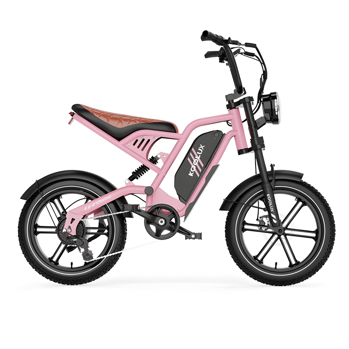 KOOLUX X9 Mini fat-tyre e-bike seen from the side in pink