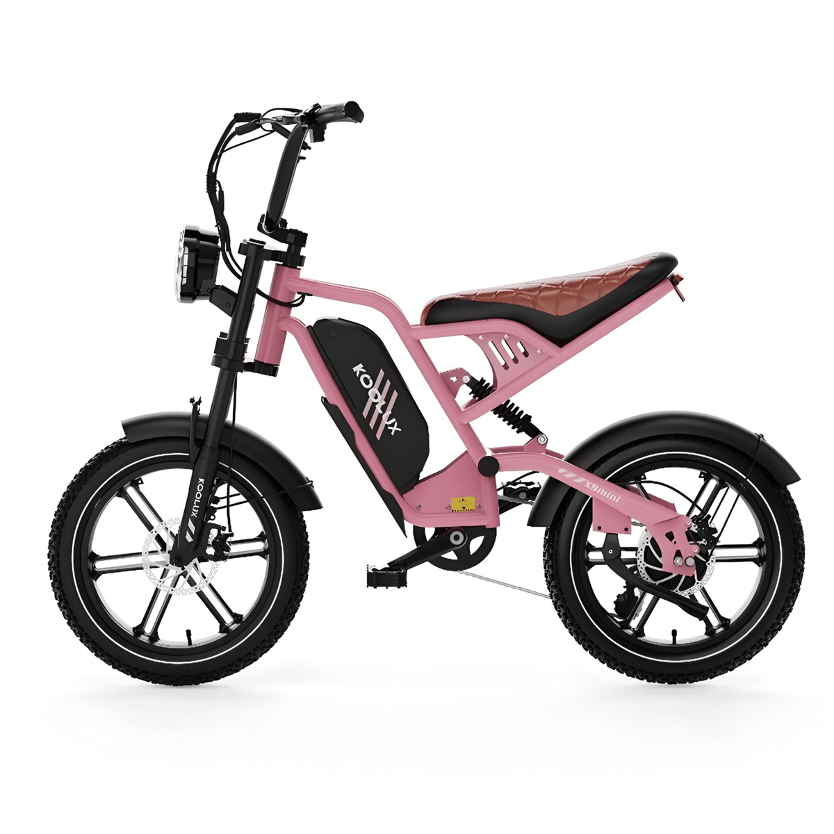 KOOLUX X9 Mini fat-tyre e-bike seen from the side in pink