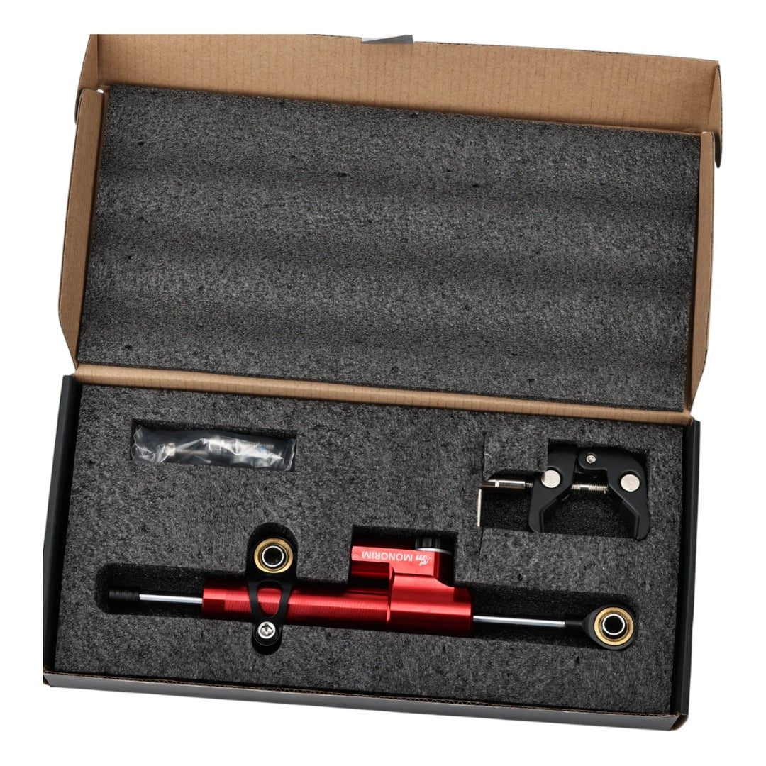 Monorim steering damper for Ninebot ZT3/ZT3 Pro in its packaging