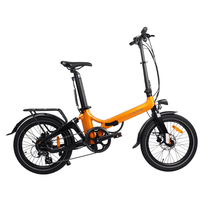 Onemile E2 folding e-bike seen from the side in orange
