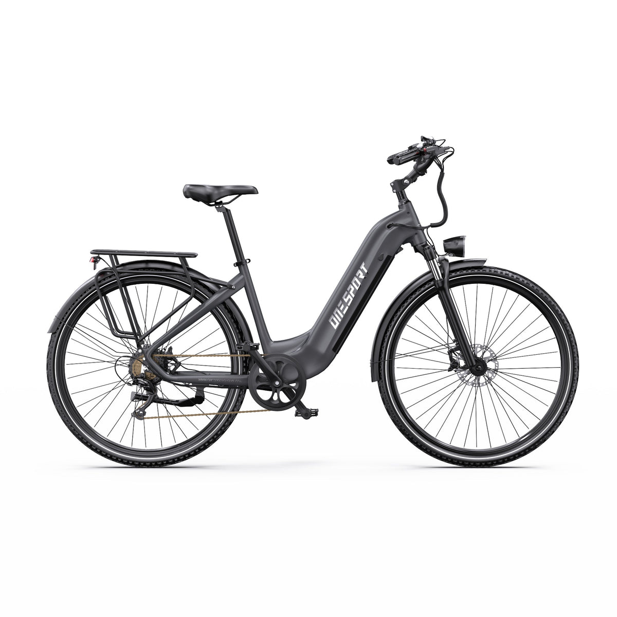 OneSport OT05 Pro e-bike seen from the other side in black