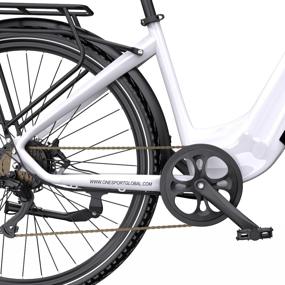 OneSport OT05 Pro cranks and pedals in white