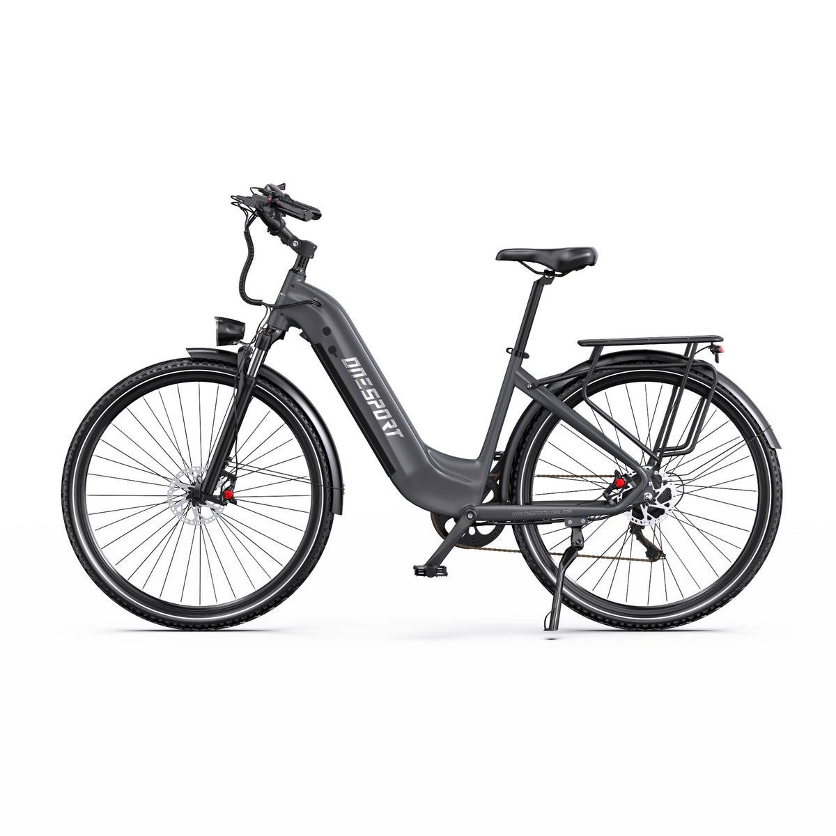 OneSport OT05 Pro e-bike seen from the side in black