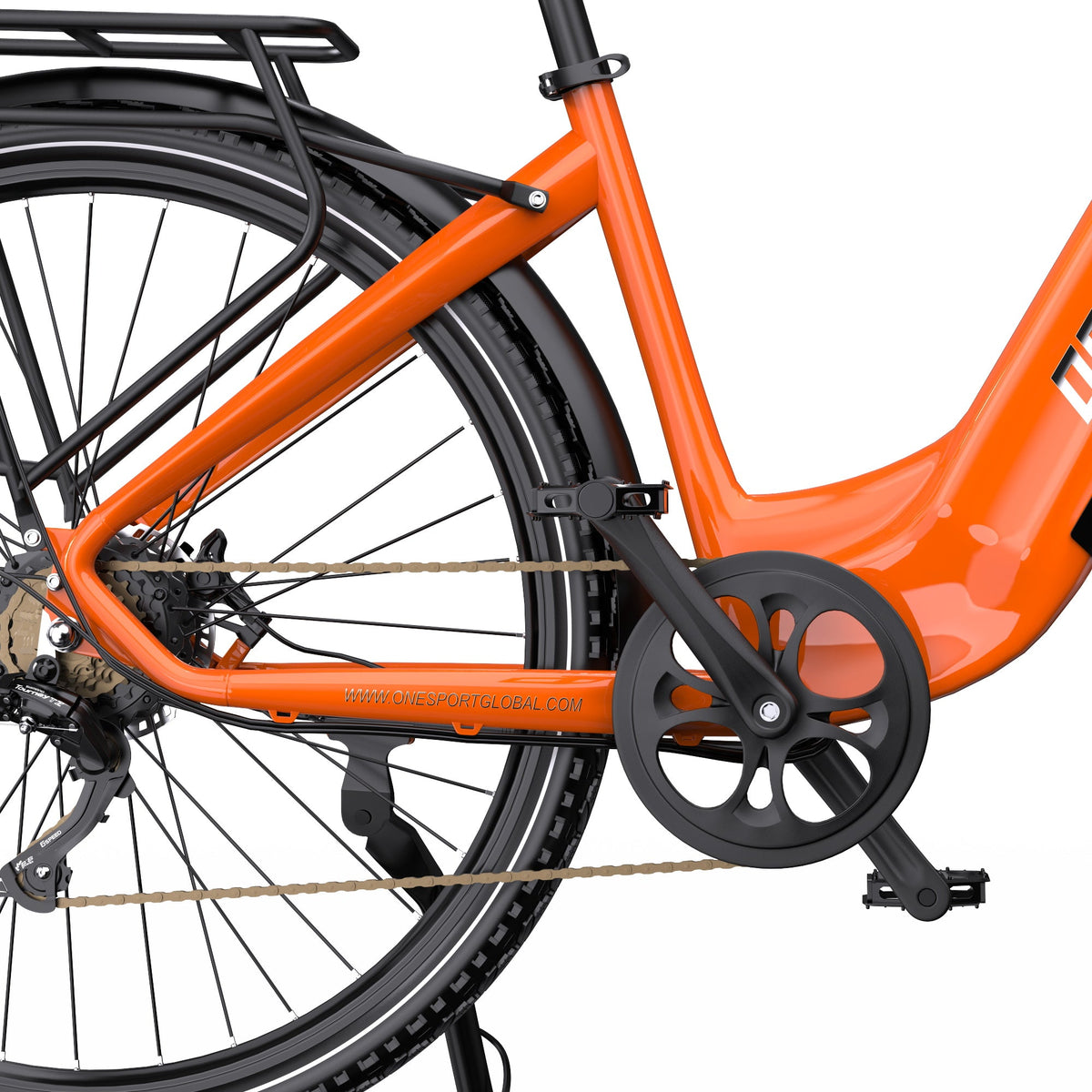 OneSport OT05 Pro cranks and pedals in orange