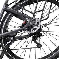 OneSport OT05 Pro rear wheel in black from a low angle