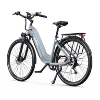 OneSport OT05 Pro e-bike seen from the front in light blue