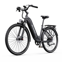 OneSport OT05 Pro e-bike, front three-quarter view in black