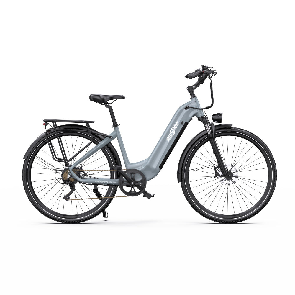 OneSport OT05 Pro e-bike seen from the other side in light blue