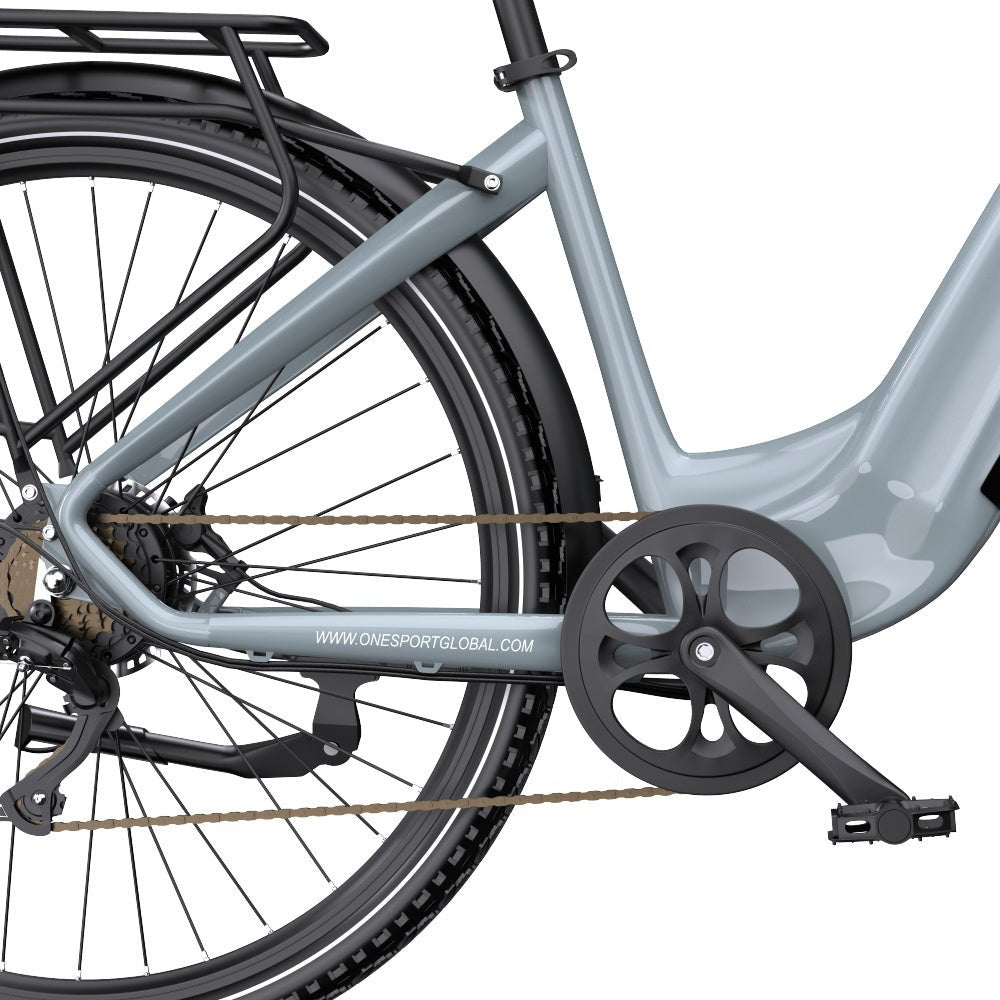 OneSport OT05 Pro cranks and pedals in light blue