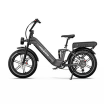 OneSport OT08 Pro fat-tyre e-bike seen from the side in grey