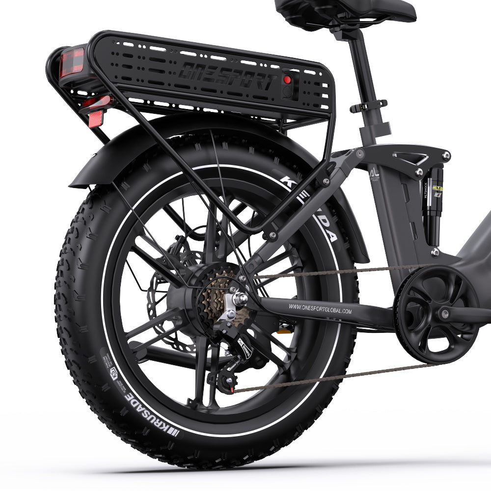 OneSport OT08 Pro rear wheel from behind in grey
